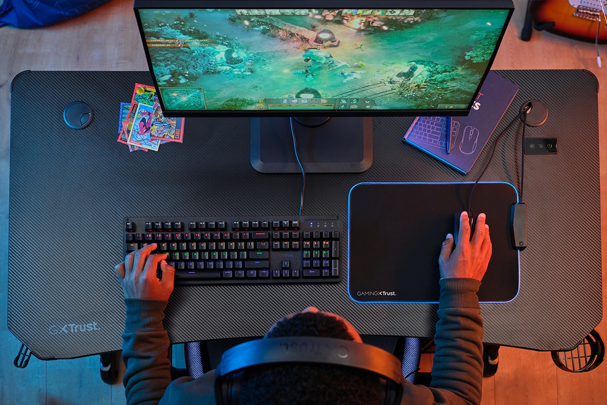 Rise to the challenge with the Luminus RGB Gaming Desk image